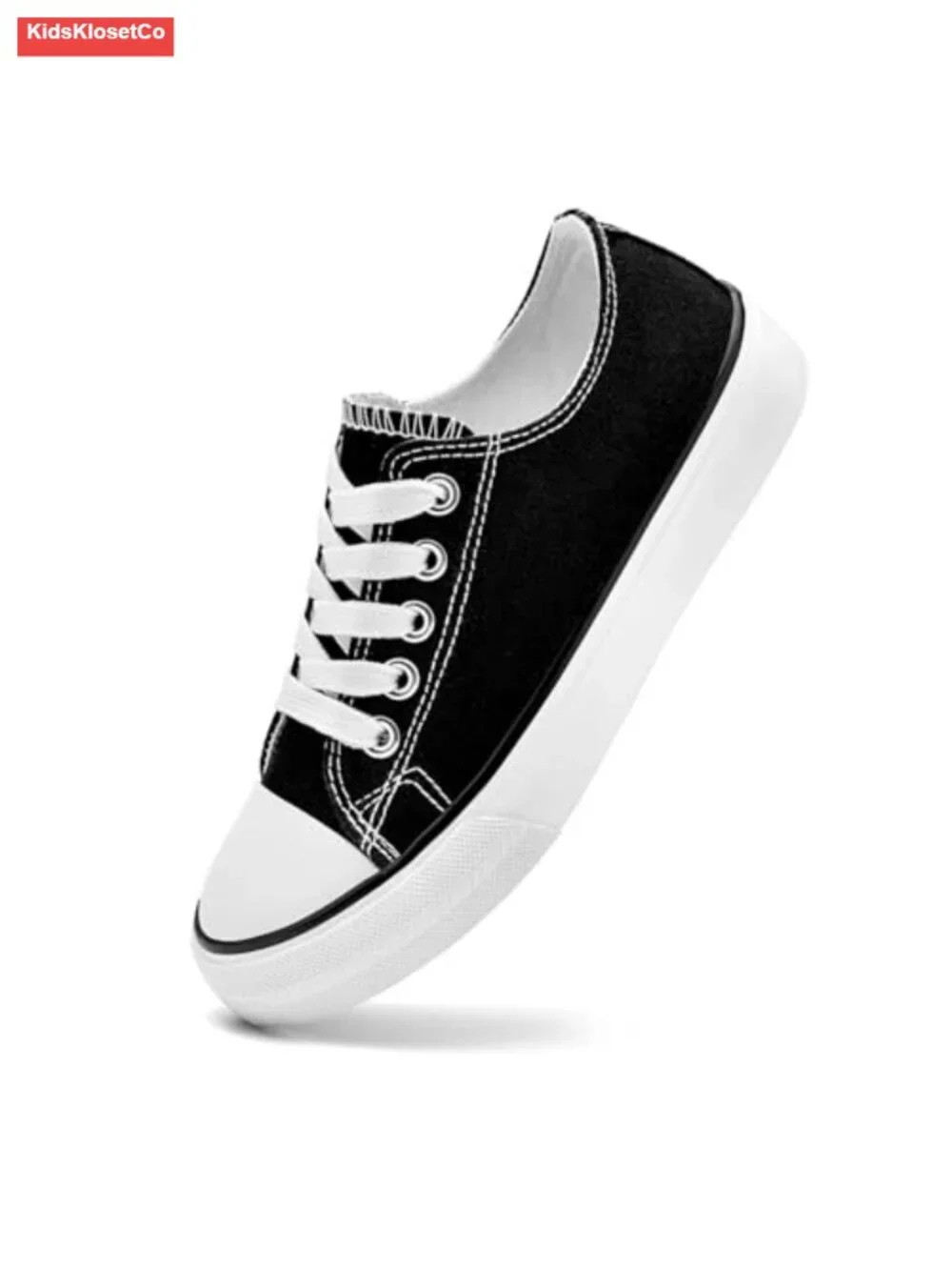 Canvas Low Top Sneakers for Toddlers, Easy Slip-On, Non-Slip Rubber Sole
